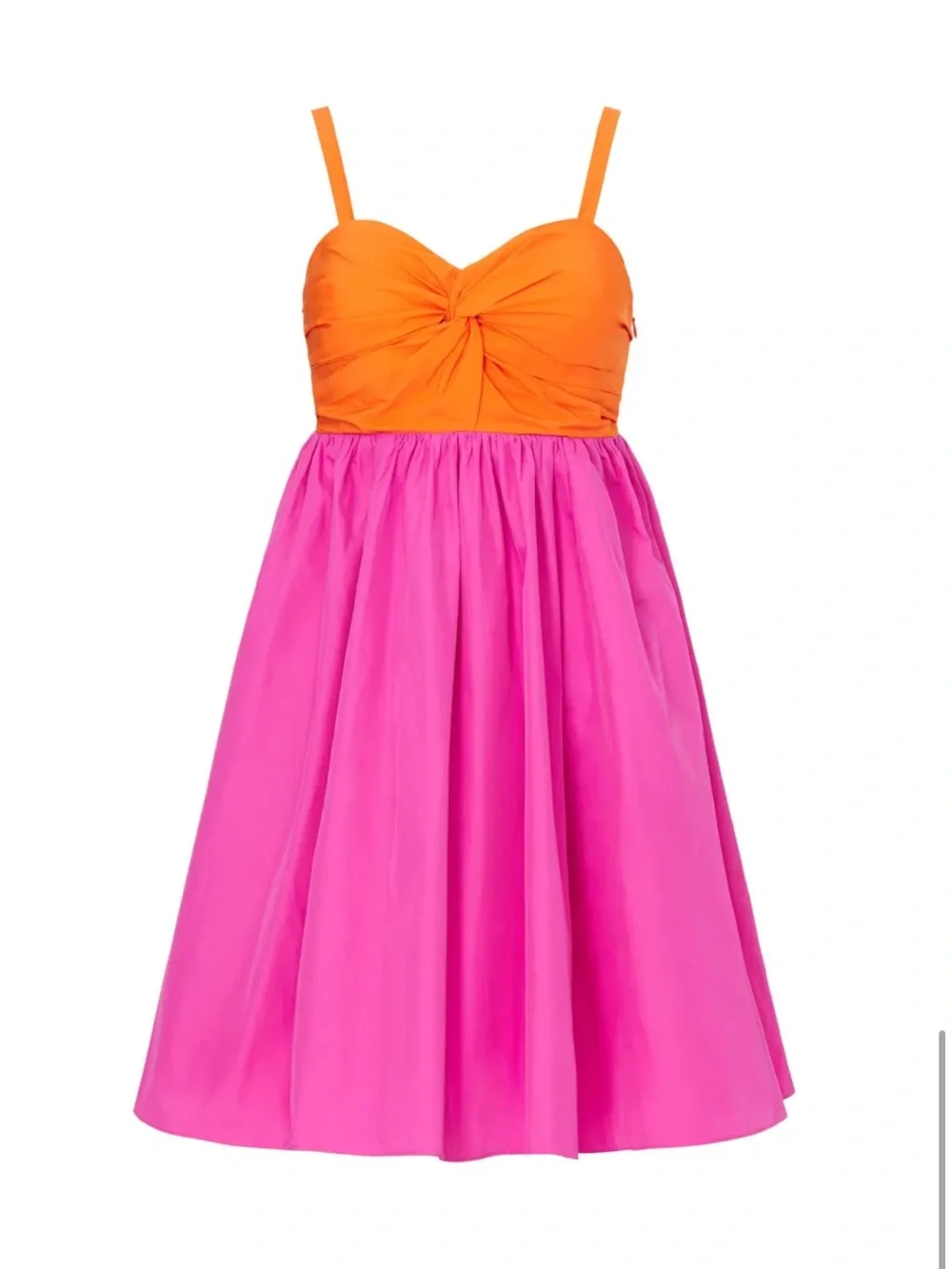 NWOT kate spade Twist Bodice Orange Bust Pink Skirt Mini Dress 6